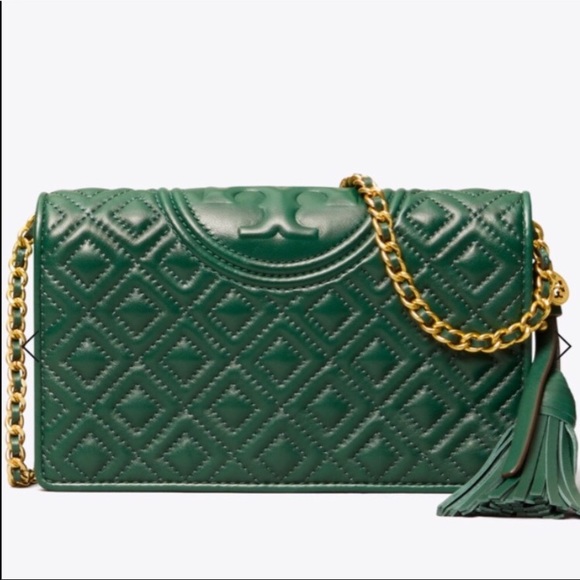 💐TORY BURCH💐🍃 GREEN 🍃quilted, crossbody 💐🌸🌟 - Picture 3 of 8